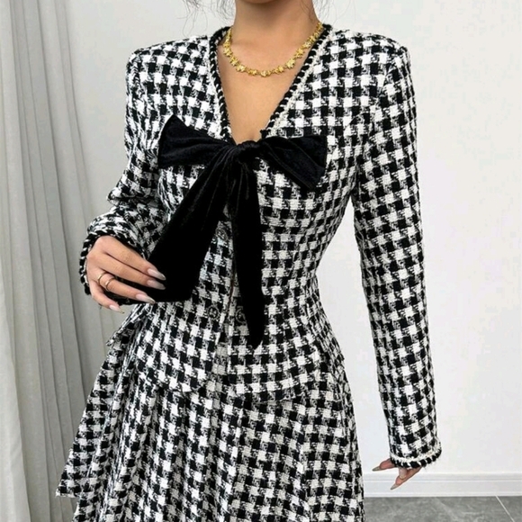 Women's Bow Tie Cardigan Elegant Cinched Waist Jacket - Picture 3 of 6